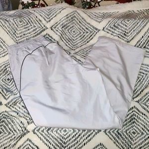 White lined pants